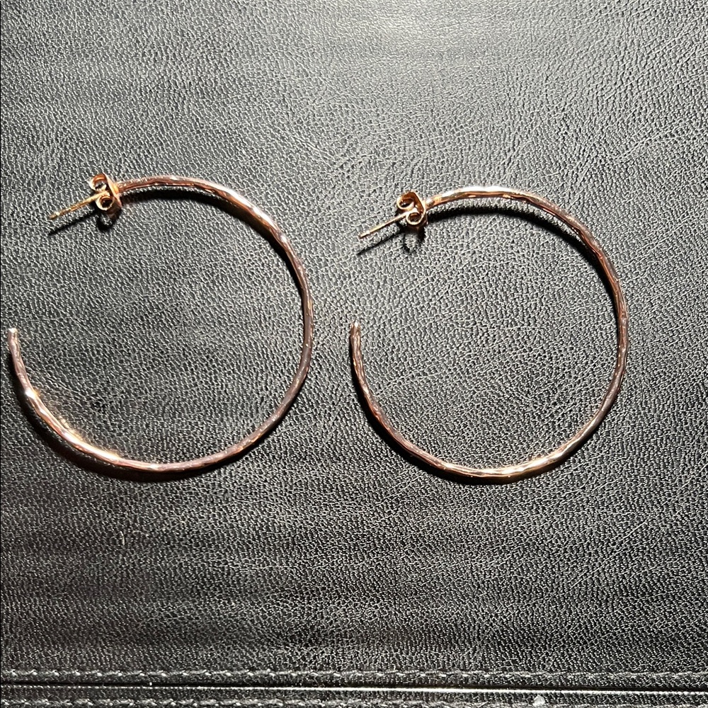 Gorjana Textured Rose Gold Hoop Earrings
